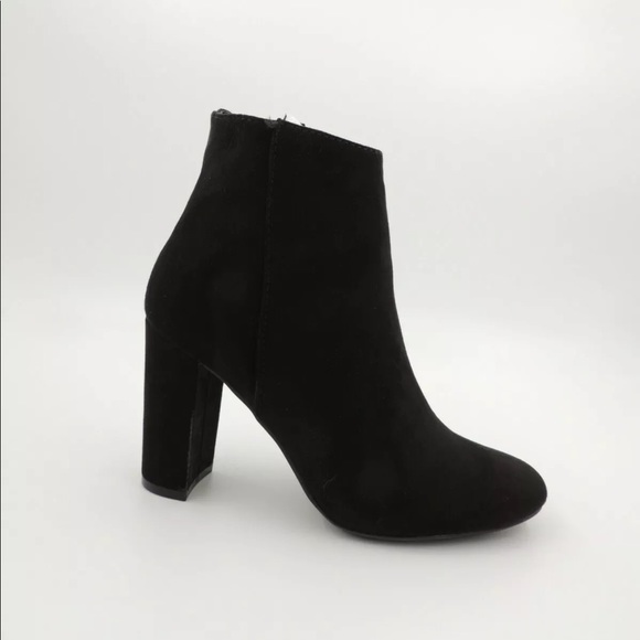 Material Girl Shoes - Material Girl AMBRIE Black Bootie Faux Suede 5.5